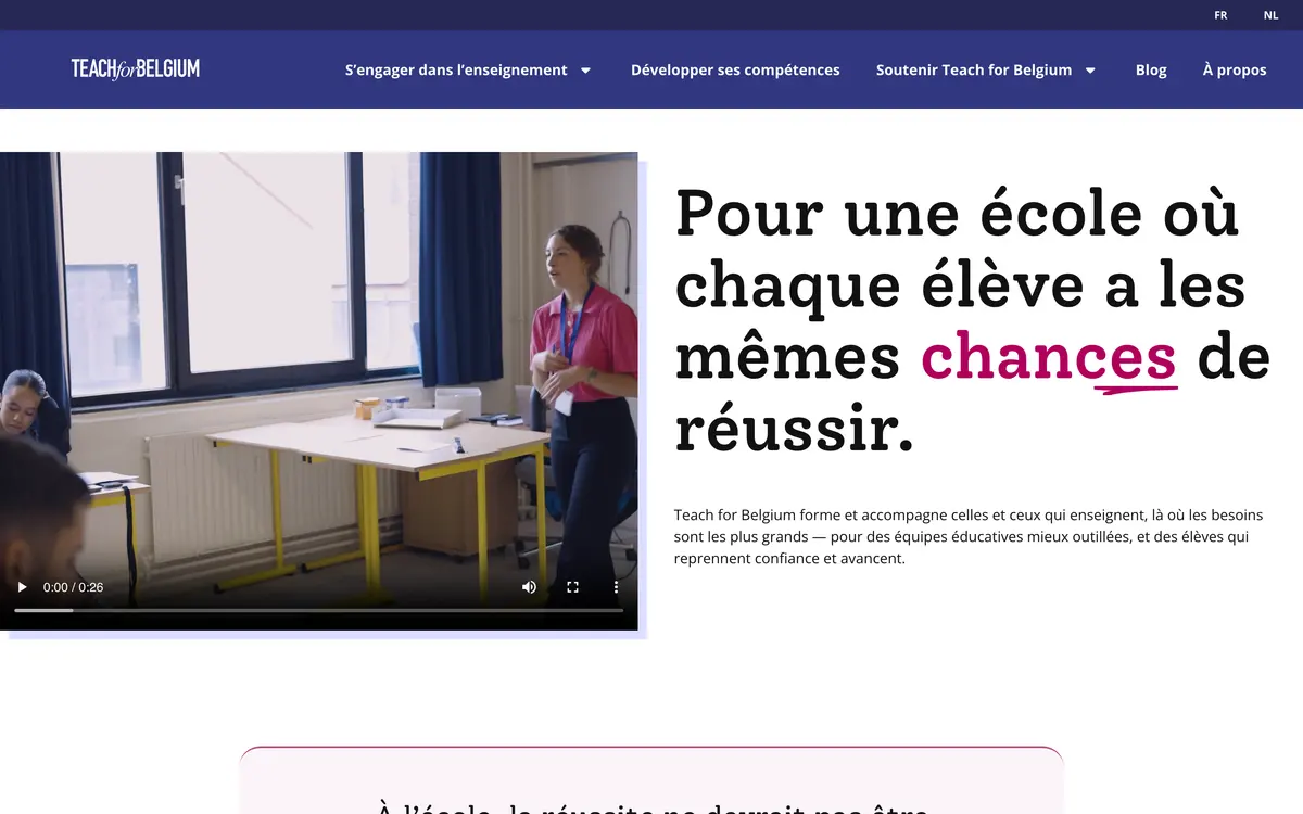 Teach for Belgium — Éducation